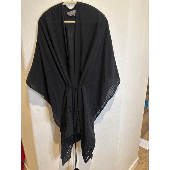 Anthropologie Kimono Black with eyelet details, one aize - Picture 2 of 9